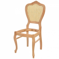 Klasik Lükens Oymalı Hasırlı Sandalye