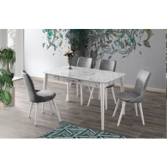 Milano Masa beyaz mermer -İnci Sandalye